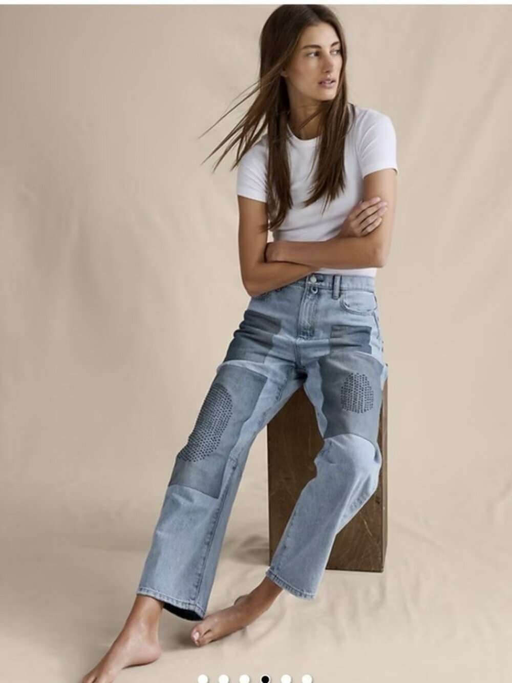 Banana Republic 30 Mid Rise Barrel Patchwork Ankle Jean NWT! #825220